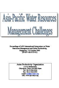 Asia - Pacific Water Resources Management Challenges 2003