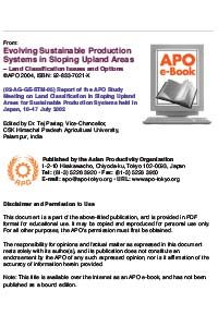 Evolving Sustainable Production Systems in Sloping Upland Areas – Land Classification Issues and Options 2004